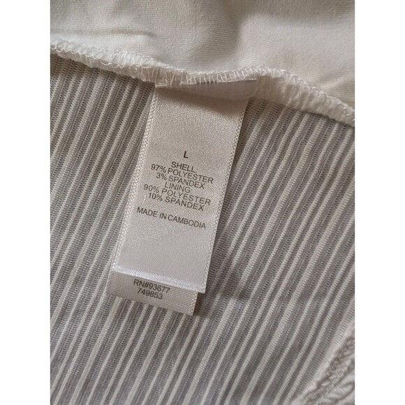 NWT Bisou Bisou L White Cold Shoulder Blazer Cardigan Jacket Textured Knit - Picture 6 of 11